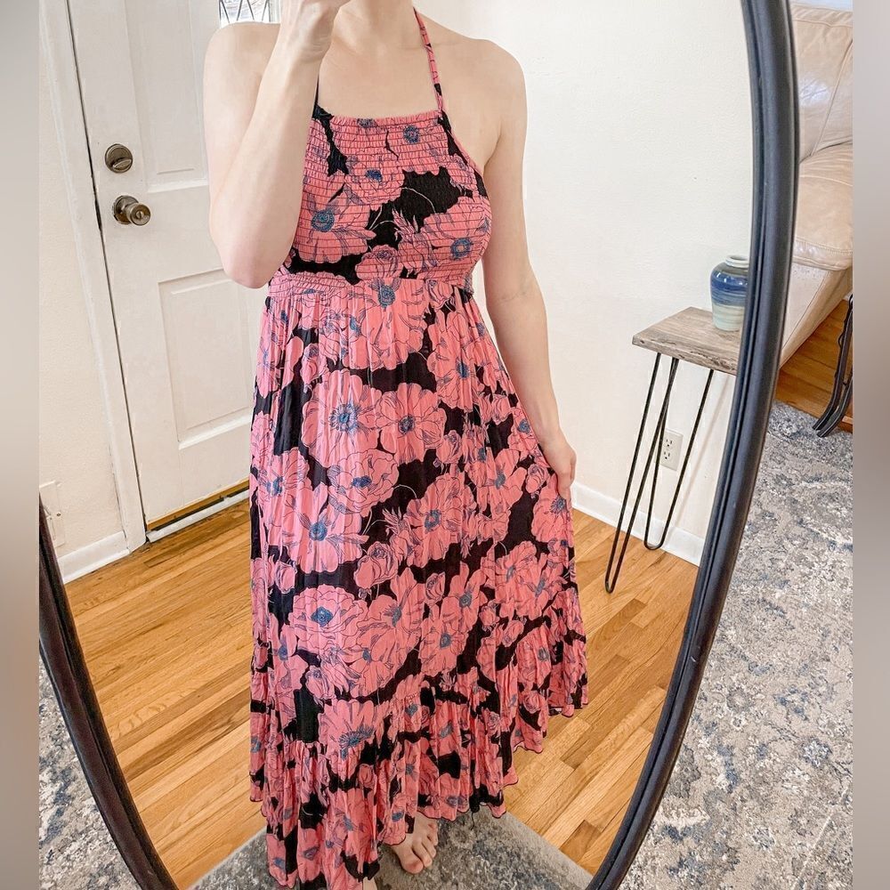 Free People Heatwave Printed Maxi Slip Dress S